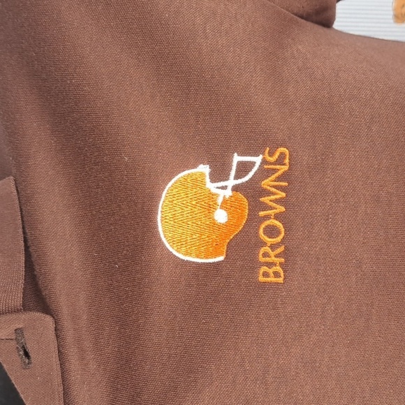 Vintage Cleveland Browns embroidered logo brown & orange Med casual polo shirt - Picture 4 of 5